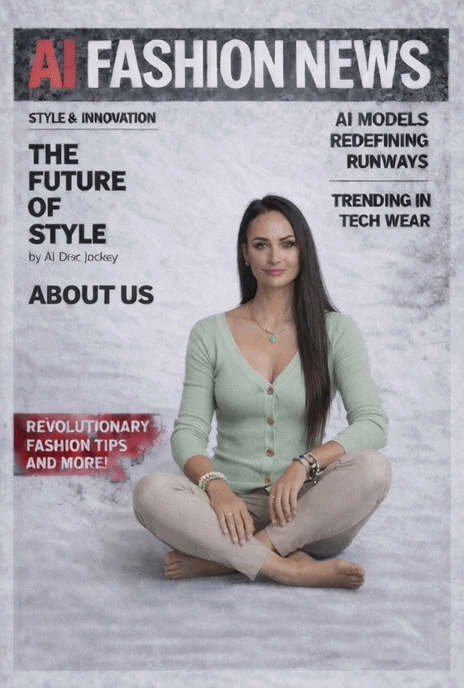 AI Fashion Model by AI Disc Jockey for AI Fashion News